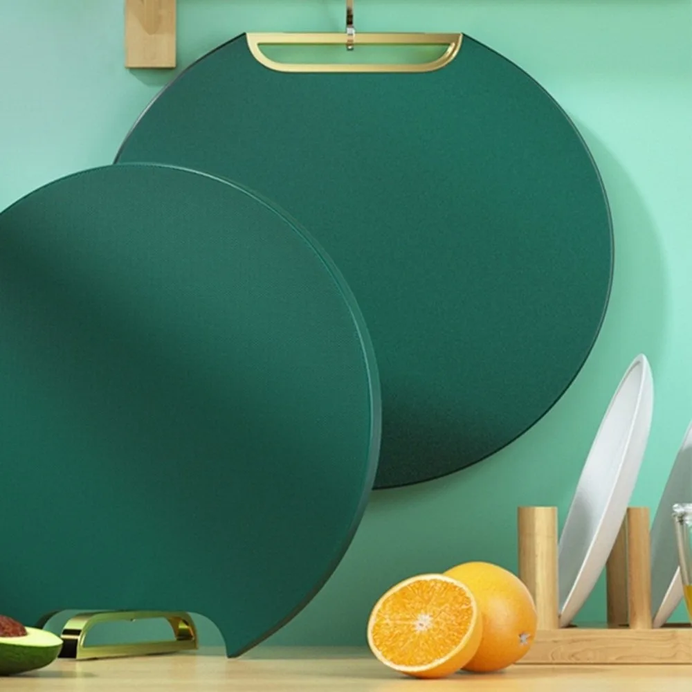 37cm Round Cutting Board Antibacterial BPA Free Chopping Board Food Grade Anti Mildew Non Slip Kitchen Cutting Board Standable and Hangable for Meat Vegetables Chopping Board
