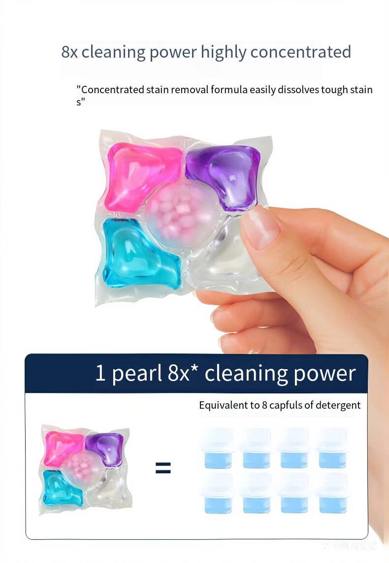 5-in-1  Laundry Detergent Pods, Deep Cleaning with Enhanced Cleaning Power, Fabric Softening & Long-Lasting Freshness, For Washing Machine, Suitable for Home, Dorm & Apartment