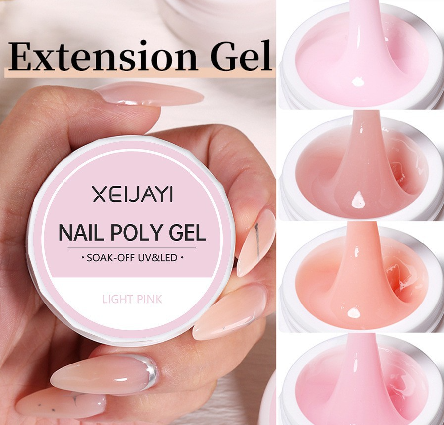 High-Quality 5ml Nail Extension Gel - Soak Off UV Fiber Gel With Manicure Tools for Nail Extension & Beautiful Nails, Strong Long-Lasting, Light Pink/Nude Pink, Home Nail Art & Professional Salon Use✨