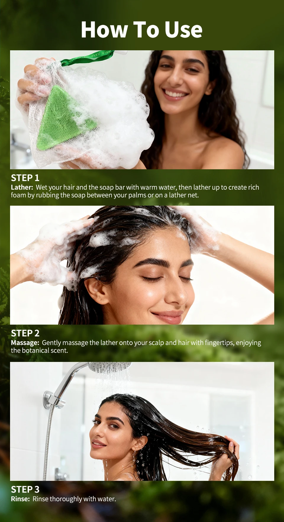 Anti Hair Loss Promote Hair Growth Shampoo Bar Natural Triangle Natural Herbal Medical Soap with Usman Grass and Platycladus Oil Control Deep Cleansing Strengthen Roots Refreshing Hair Care Shampoo