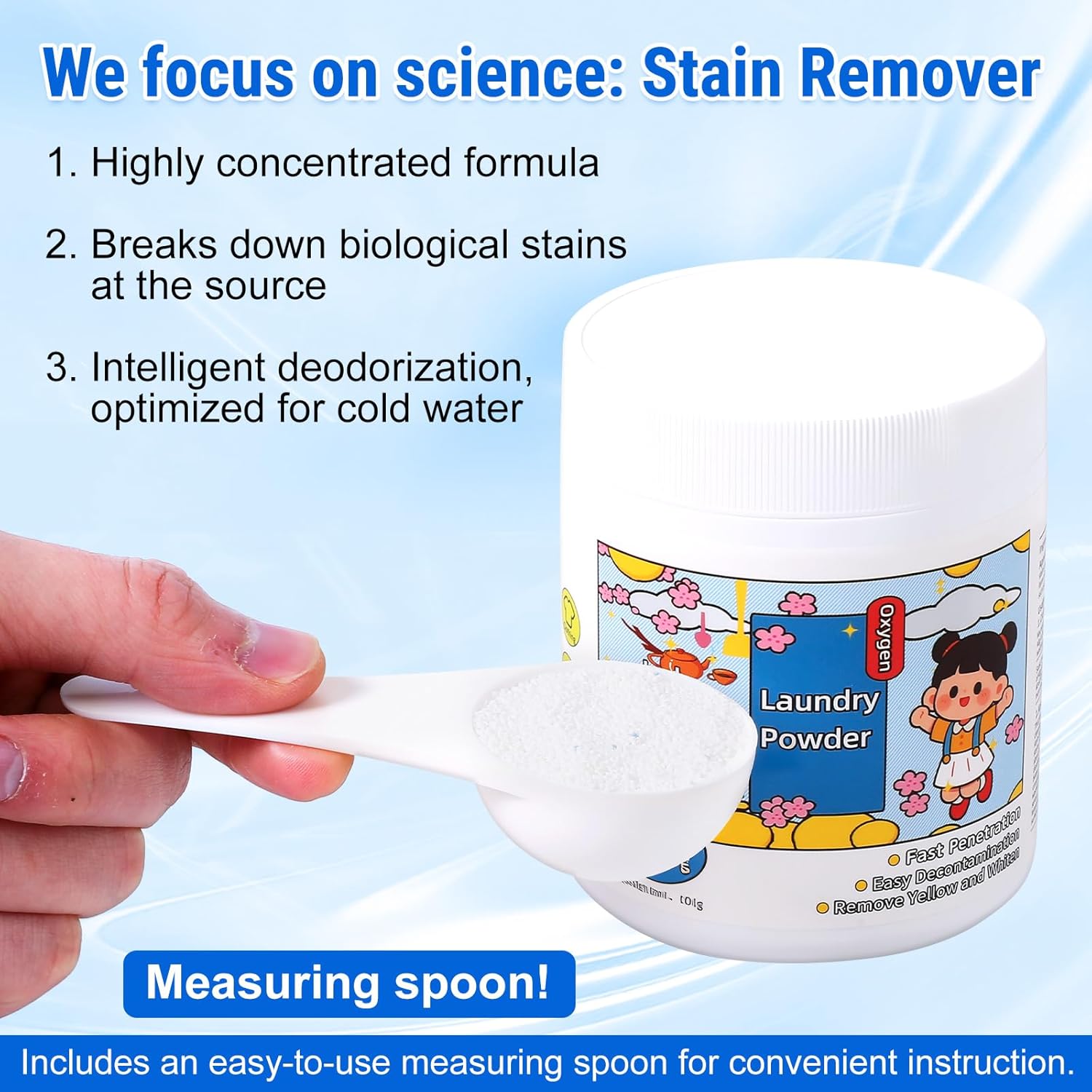 Oxi Stain Remover Powder 500g Active Oxygen Laundry Powder Chlorine Free Color Safe Removes Milk Sweat Oil Stains Deep Cleaning for Clothes Suitable for Washing Machine  Laundry detergent Powder