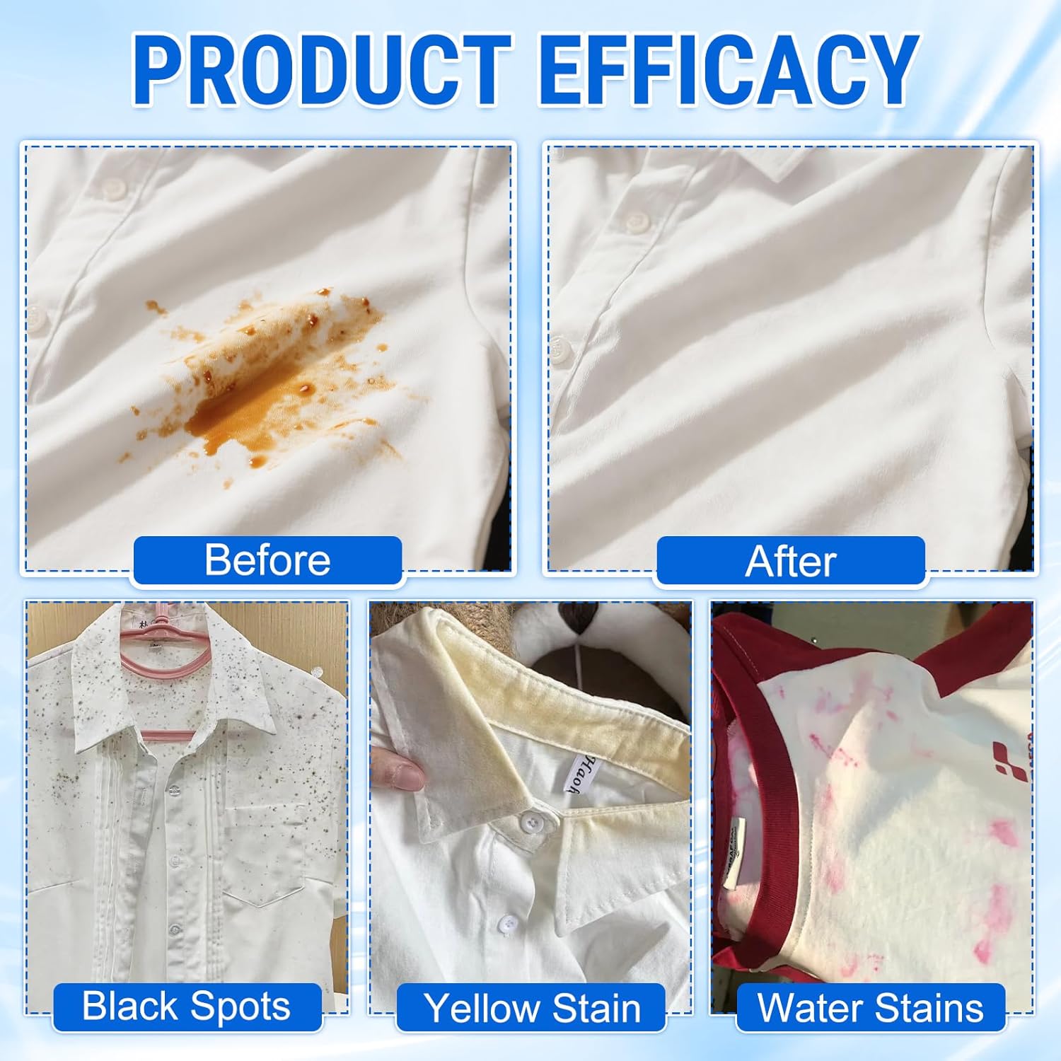 Oxi Stain Remover Powder 500g Active Oxygen Laundry Powder Chlorine Free Color Safe Removes Milk Sweat Oil Stains Deep Cleaning for Clothes Suitable for Washing Machine  Laundry detergent Powder