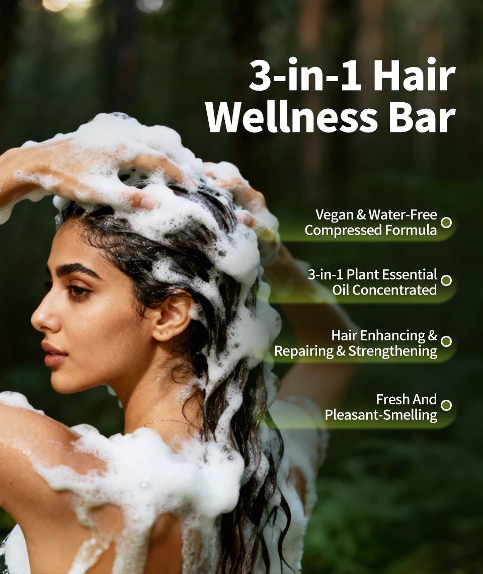 Anti Hair Loss Promote Hair Growth Shampoo Bar Natural Triangle Natural Herbal Medical Soap with Usman Grass and Platycladus Oil Control Deep Cleansing Strengthen Roots Refreshing Hair Care Shampoo