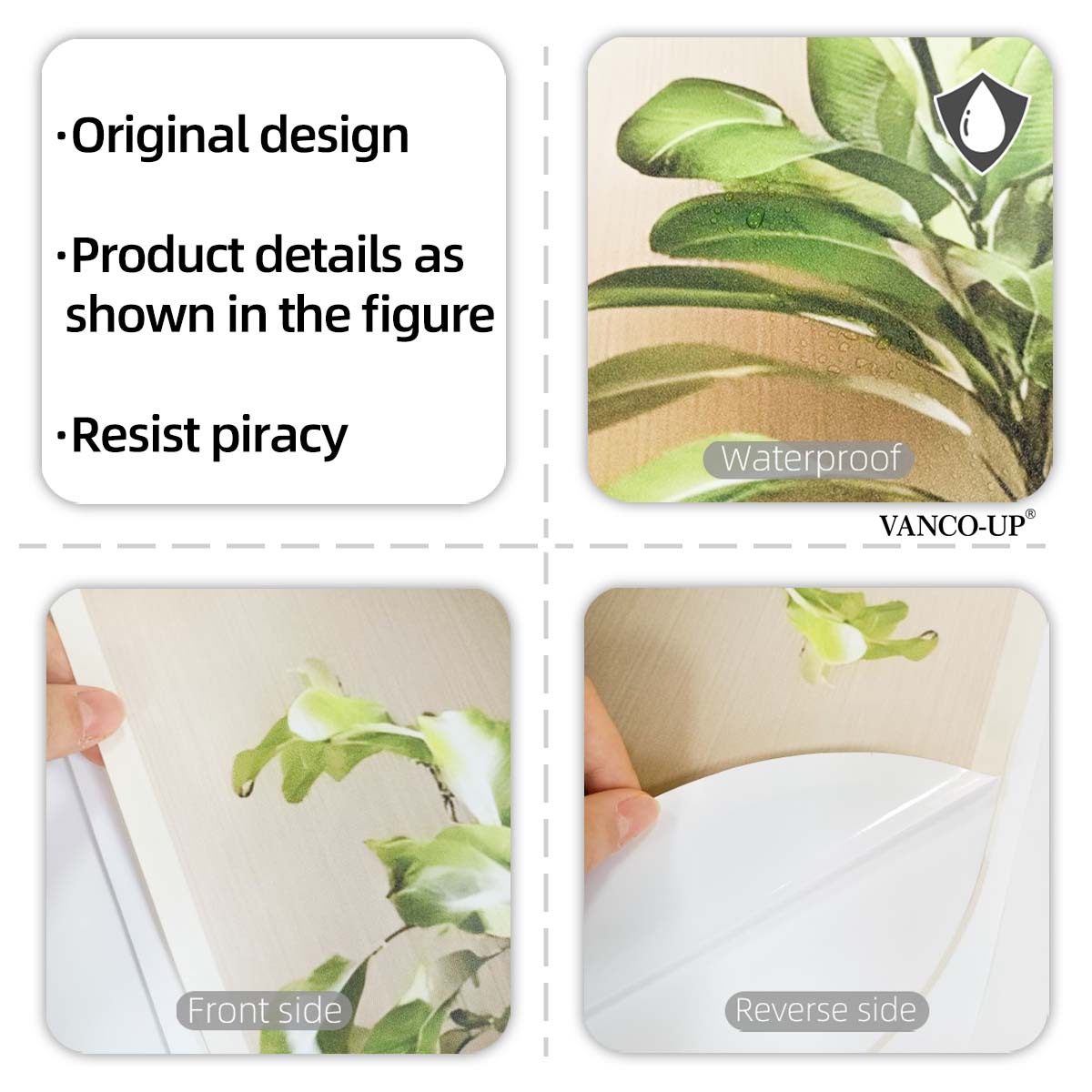 3 pieces 3D Botanical Wall Decals, Peel and Stick Large Wall Stickers of Potted Plants for Living Room, Bedroom, Home Decor, Removable Wall Art