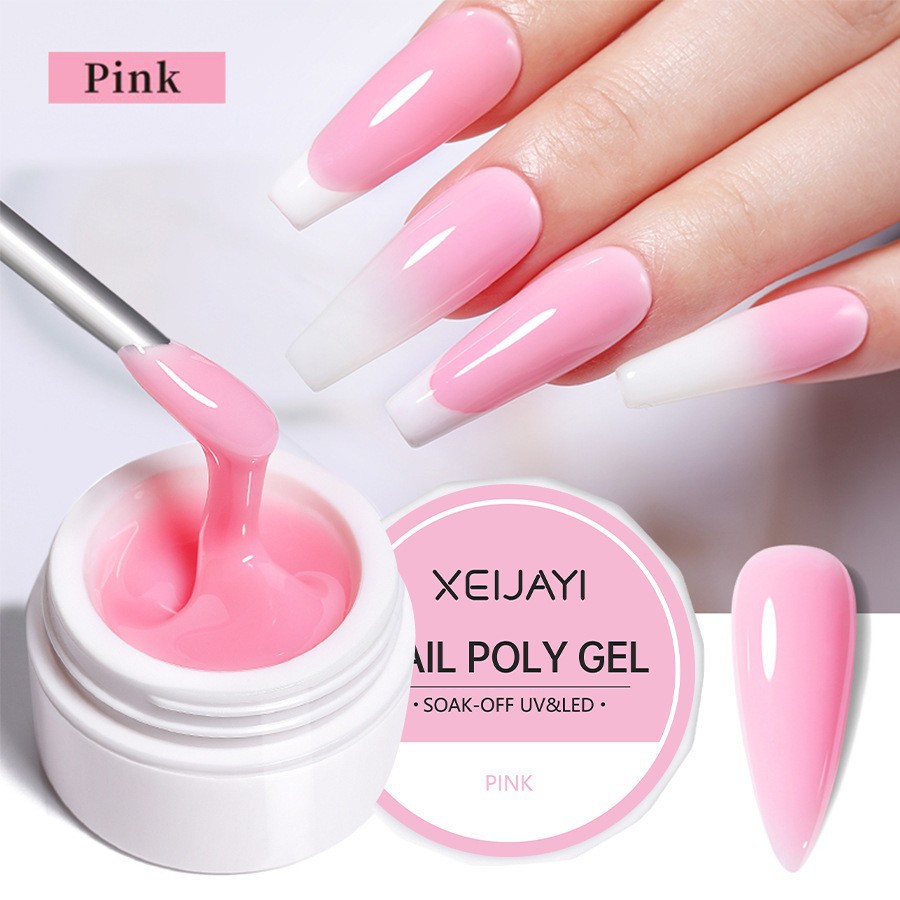 High-Quality 5ml Nail Extension Gel - Soak Off UV Fiber Gel With Manicure Tools for Nail Extension & Beautiful Nails, Strong Long-Lasting, Light Pink/Nude Pink, Home Nail Art & Professional Salon Use✨