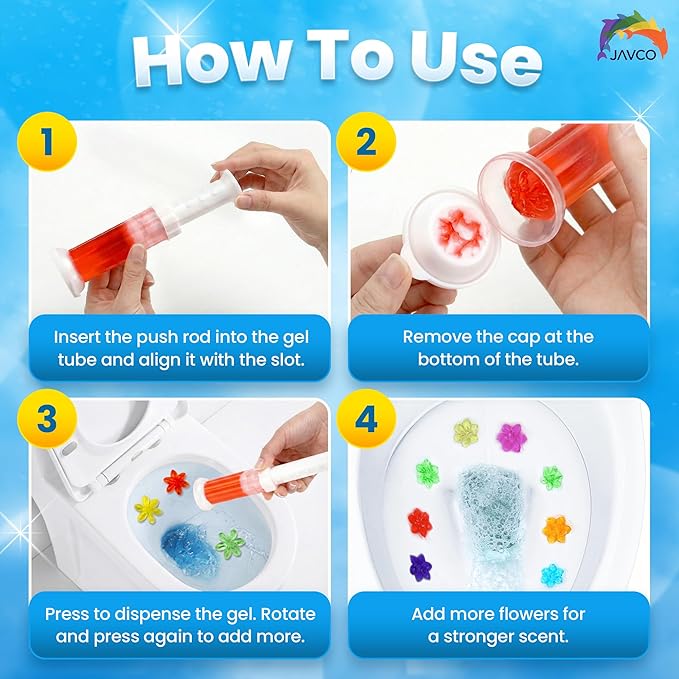 Toilet Bowl Gel Stamps 42Pcs Flower Shaped Toilet Freshener Gel  Long Lasting Bathroom Odor Control Cleaner  3 Mixed Fragrance  Toilet Deodorant Stamp, 3-Month Supply for Home Bathroom