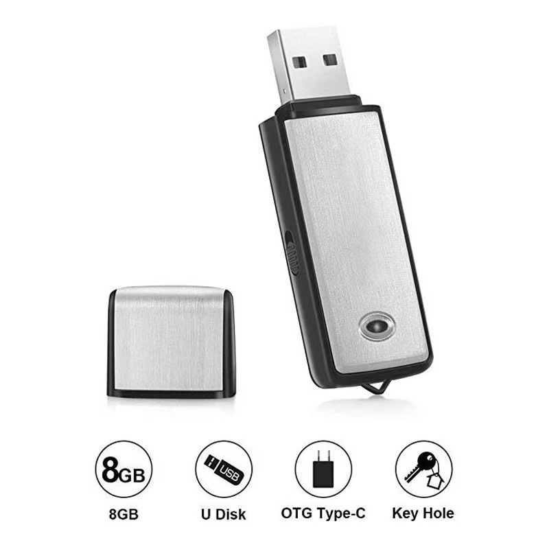 Secret Professional Voice Recorder 8G Digital Audio Recorder, 150 Hours Recording Capacity Noise Reduction USB Rechargeable Professional Recording Device for Lecture, Interview, Meeting, Class