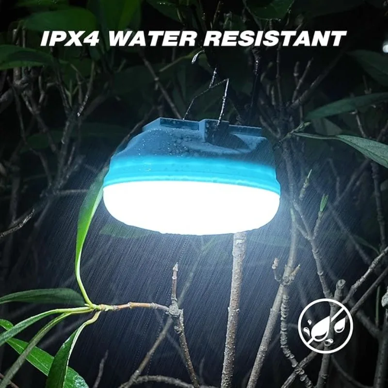 Solar Camping Light, 4800mAh Emergency Camping Light, Portable Indoor/Outdoor Waterproof Super Bright Housing, Built-in Power Bank for Phone Charging Waterproof LED Solar Bulb with Hanging Hook