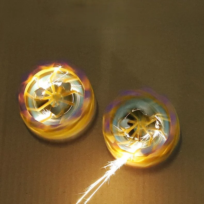 Sparking Battle Spinning Tops, Bey-Style Light Up Gyro with Sparkler Effect, Sensory Fidget & Anxiety Relief Toys, Classroom Prizes, Stocking Stuffers, Party Favors Gifts for Boys Girls Ages 6+