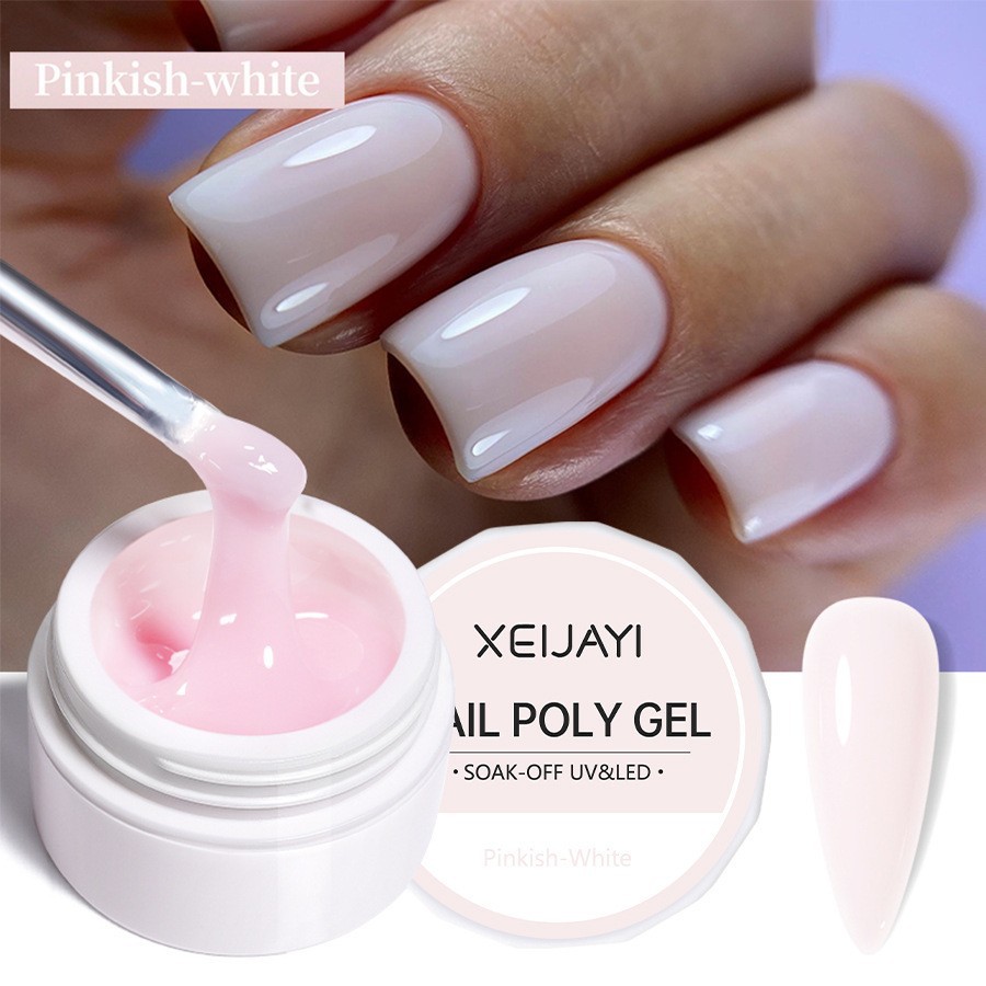 High-Quality 5ml Nail Extension Gel - Soak Off UV Fiber Gel With Manicure Tools for Nail Extension & Beautiful Nails, Strong Long-Lasting, Light Pink/Nude Pink, Home Nail Art & Professional Salon Use✨