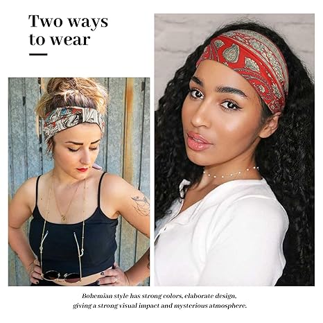 Headbands, Extra Thick Stretchy Non-Slip Workout Hair Bands, 3 Pack Twisted Turban Headscarf & Head Wraps Set + Bonus Earrings, Women Hair Accessory