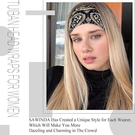 Headbands, Extra Thick Stretchy Non-Slip Workout Hair Bands, 3 Pack Twisted Turban Headscarf & Head Wraps Set + Bonus Earrings, Women Hair Accessory