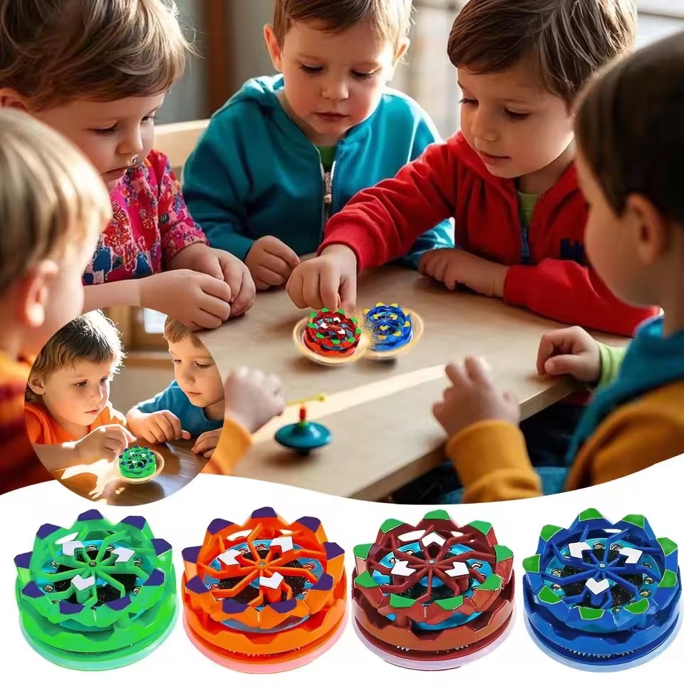 Sparking Battle Spinning Tops, Bey-Style Light Up Gyro with Sparkler Effect, Sensory Fidget & Anxiety Relief Toys, Classroom Prizes, Stocking Stuffers, Party Favors Gifts for Boys Girls Ages 6+
