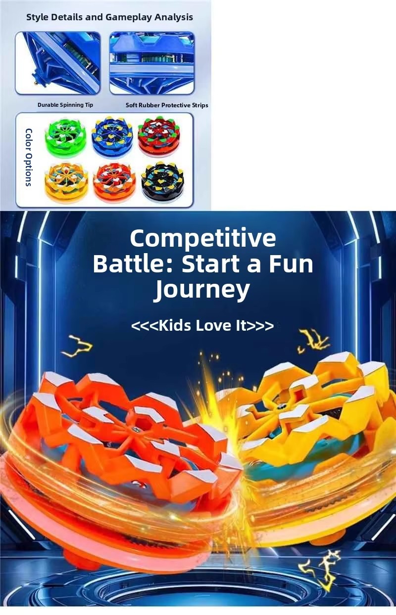 Sparking Battle Spinning Tops, Bey-Style Light Up Gyro with Sparkler Effect, Sensory Fidget & Anxiety Relief Toys, Classroom Prizes, Stocking Stuffers, Party Favors Gifts for Boys Girls Ages 6+