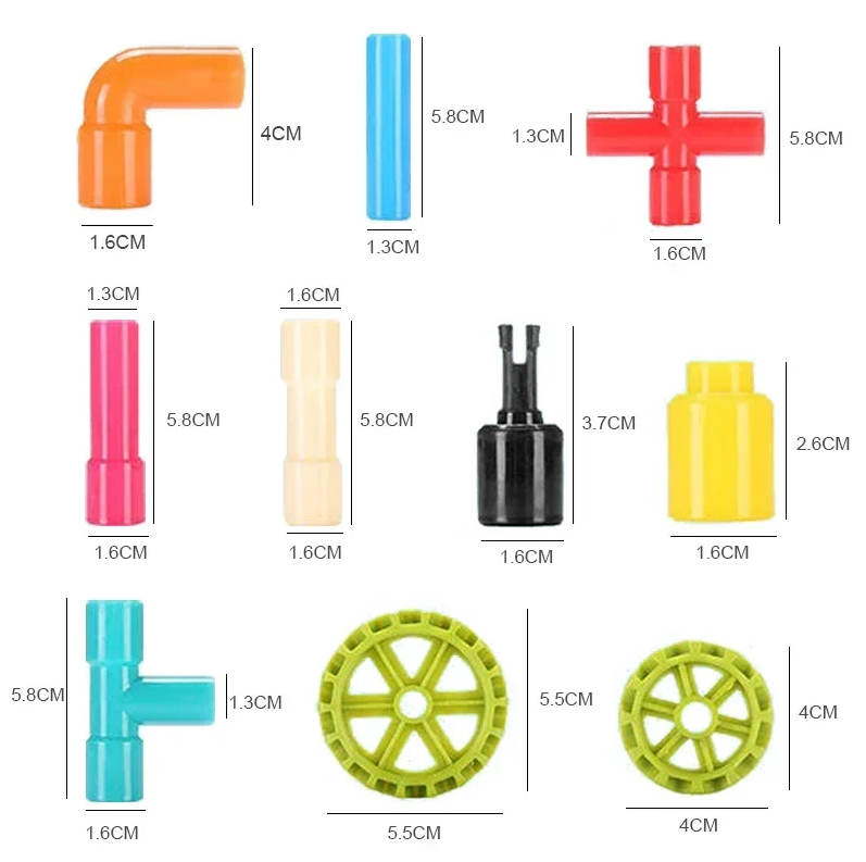 150Pcs Kids Children Toy Building Blocks, STEM Colorful Tube Pipe Construction Blocks, Educational Brain Building Toy Kit for Toddlers Preschool, Construction Blocks Toy for 3-8 Years Old Boys Girls