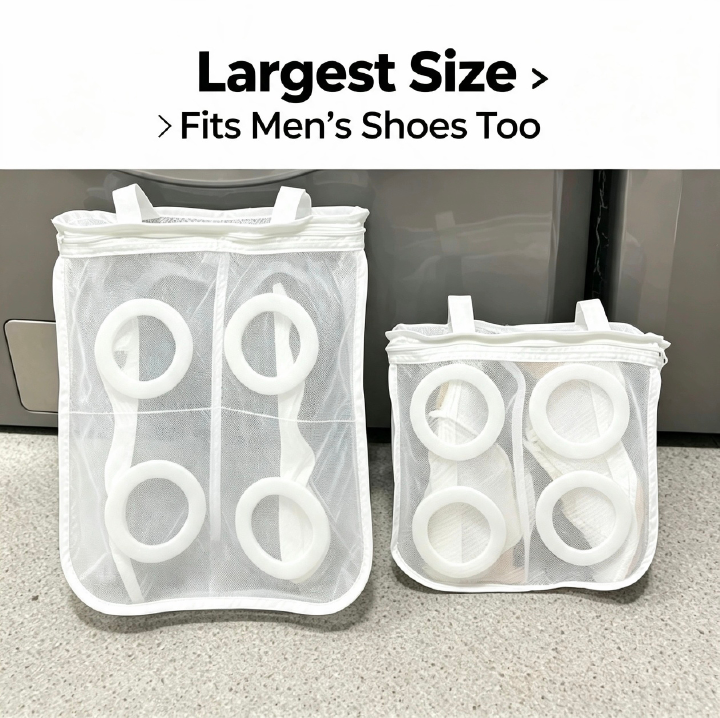 Shoe Bag, Reusable Washing Machine Laundry Shoe Bag For Washer And Dryer Shoe Cleaning Bag, Abrasion resistant and durable, strong mesh design for ventilation, easy and convenient for shoe washing