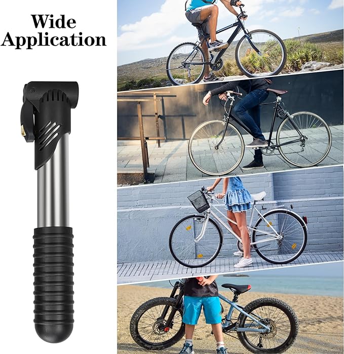 Portable Mini Bike Pump 70PSI Hand Air Pump Dual Valve Presta and Schrader Handheld Bicycle Tire Inflator Manual Bike Inflatable Pump for Bicycle Basketball Football Kayak and Sports Ball Toys