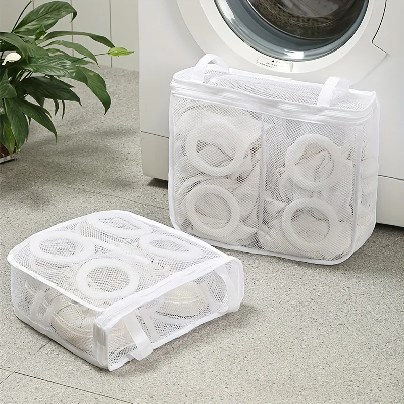 Shoe Bag, Reusable Washing Machine Laundry Shoe Bag For Washer And Dryer Shoe Cleaning Bag, Abrasion resistant and durable, strong mesh design for ventilation, easy and convenient for shoe washing