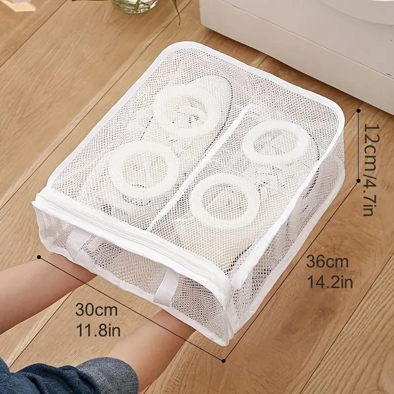Shoe Bag, Reusable Washing Machine Laundry Shoe Bag For Washer And Dryer Shoe Cleaning Bag, Abrasion resistant and durable, strong mesh design for ventilation, easy and convenient for shoe washing