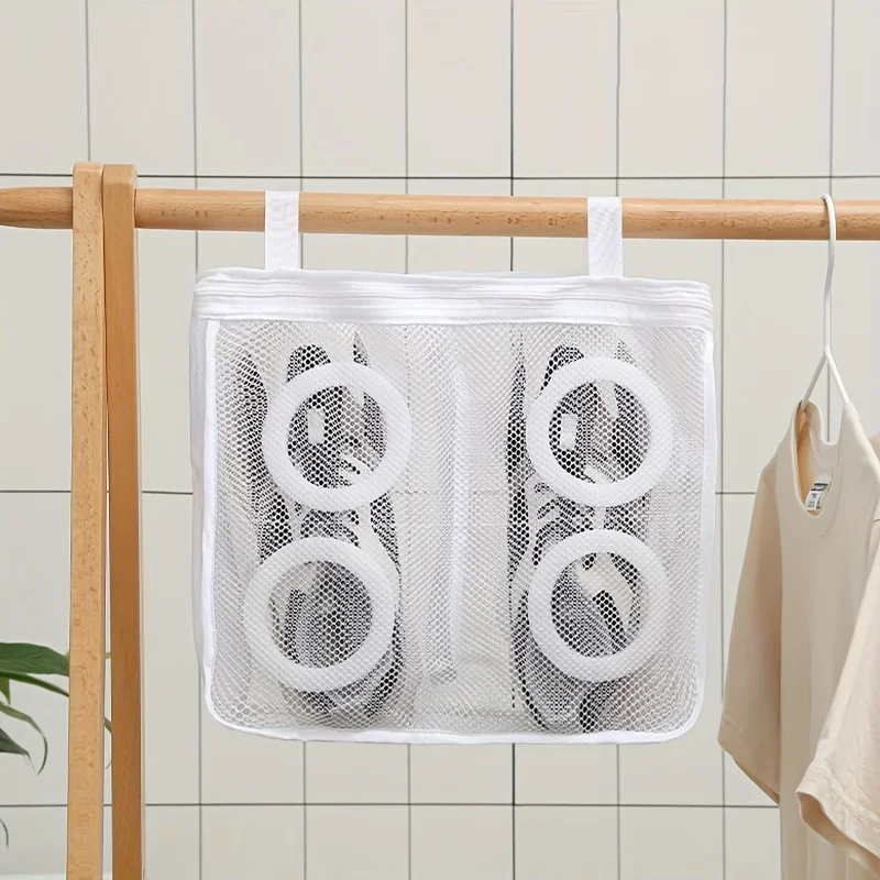 Shoe Bag, Reusable Washing Machine Laundry Shoe Bag For Washer And Dryer Shoe Cleaning Bag, Abrasion resistant and durable, strong mesh design for ventilation, easy and convenient for shoe washing