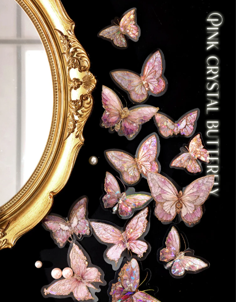 10Pcs Laser Engraved Gold 3D Butterfly Wall Decals Self adhesive Waterproof Reusable PET Stickers Dreamy Butterfly Decorations for Birthday Wedding Party Home Room Aesthetic Cake Decor DIY Crafts