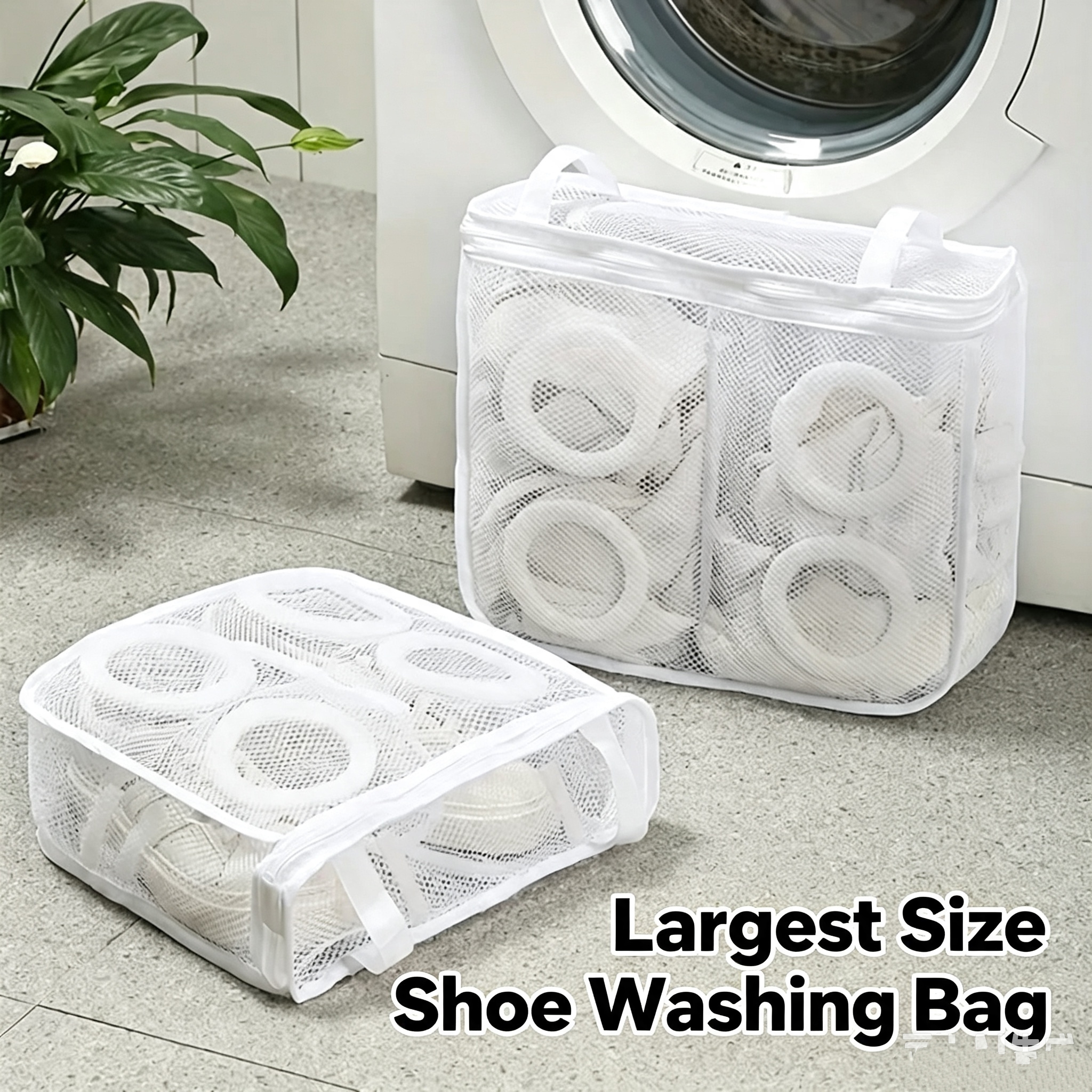 Shoe Bag, Reusable Washing Machine Laundry Shoe Bag For Washer And Dryer Shoe Cleaning Bag, Abrasion resistant and durable, strong mesh design for ventilation, easy and convenient for shoe washing