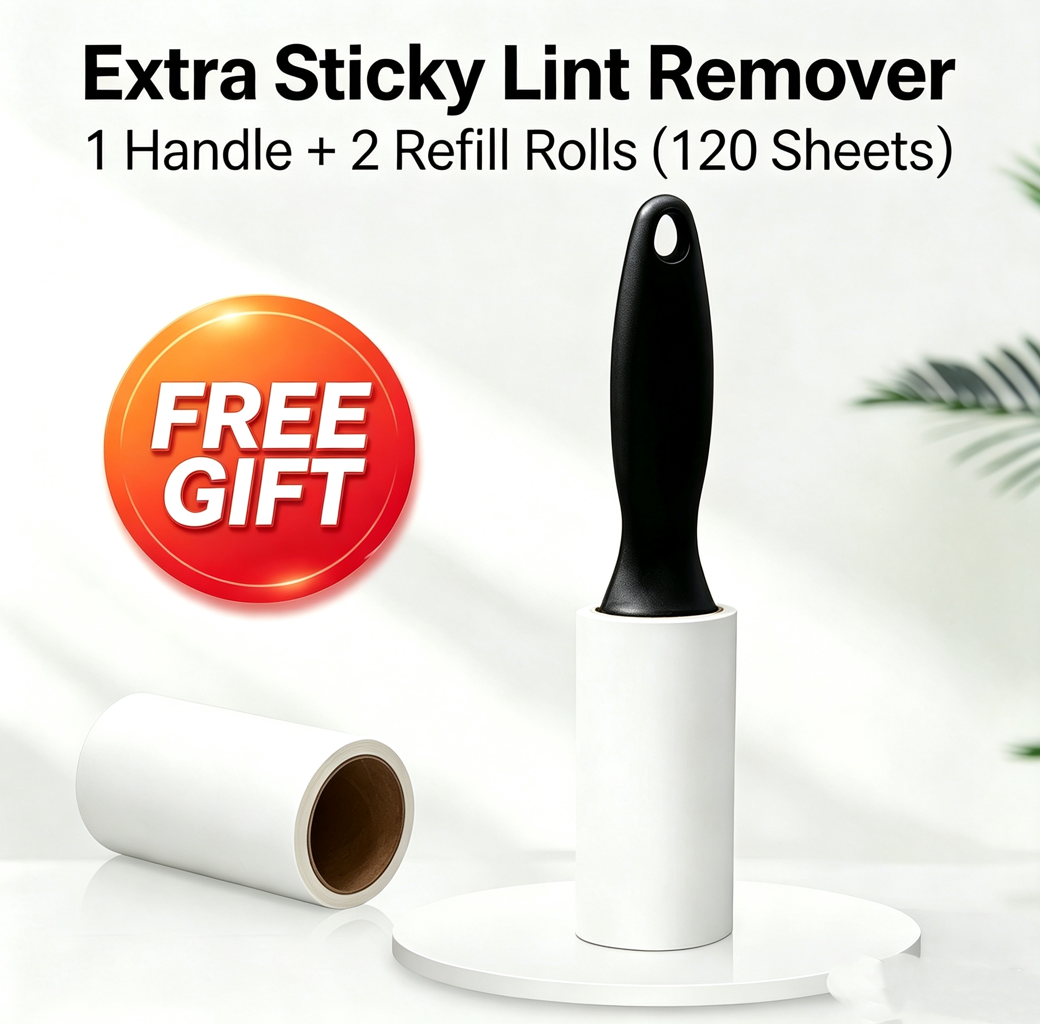 120 Sheets Lint Roller Pet Hair Remover Sticky Brush, Removable Paper Extra Sticky Lint Remover, Cleaner for Clothes Furniture Car Seat(1 handle + 2 refill rolls)