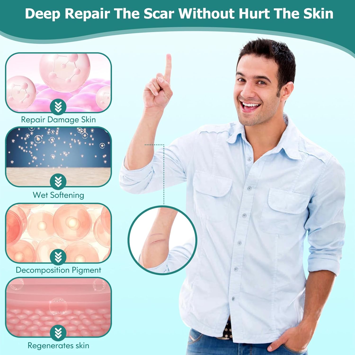 Scar Cream Silicone Scar Gel Medical Grade Scar Gel Facial Care Gel Pigmentation Corrector for Surgical skin Scars Hypertrophic Keloid C-Section Burn Old and New Scars Professional Scar Removal Gel