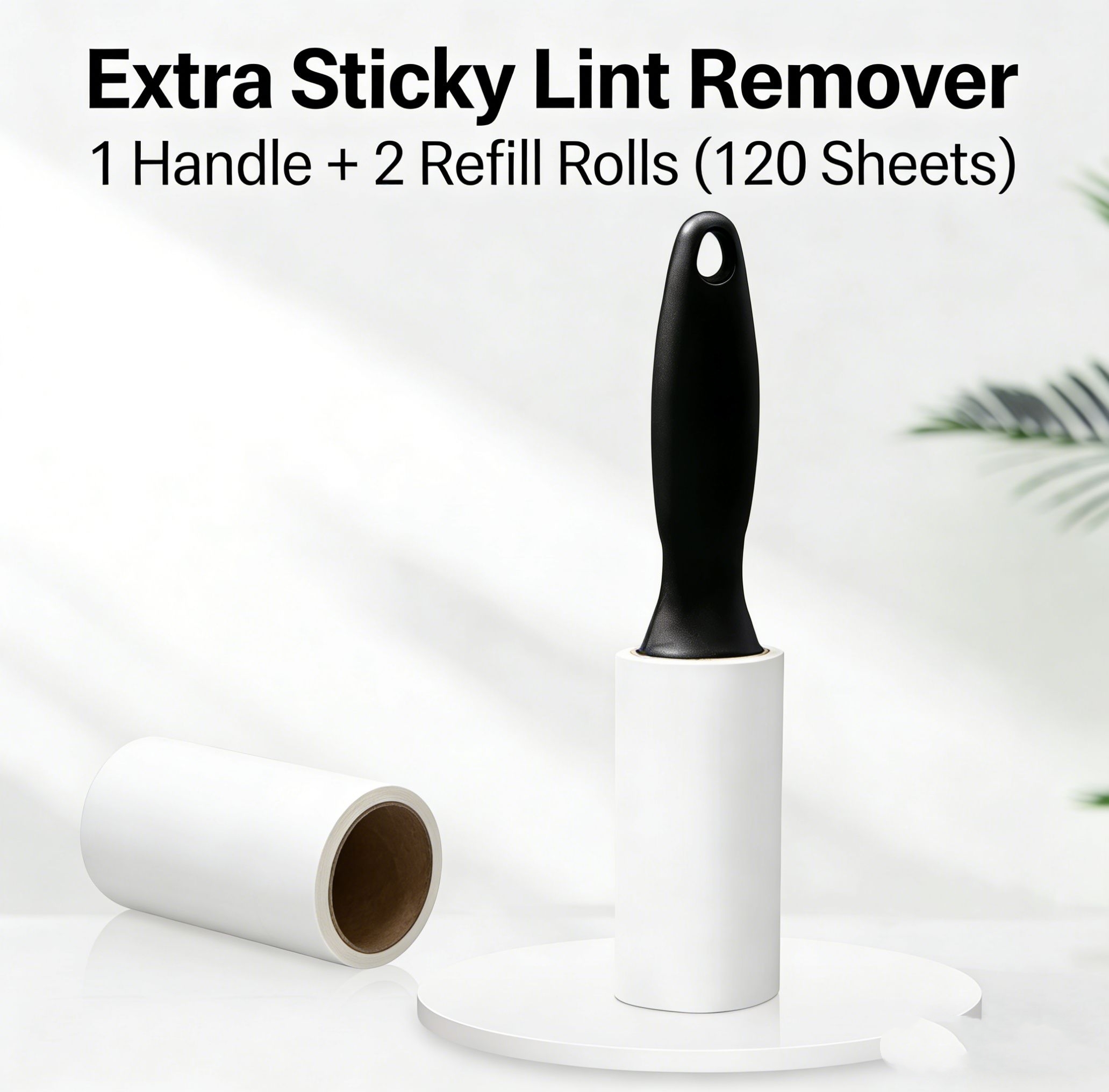 120 Sheets Lint Roller Pet Hair Remover Sticky Brush, Removable Paper Extra Sticky Lint Remover, Cleaner for Clothes Furniture Car Seat(1 handle + 2 refill rolls)