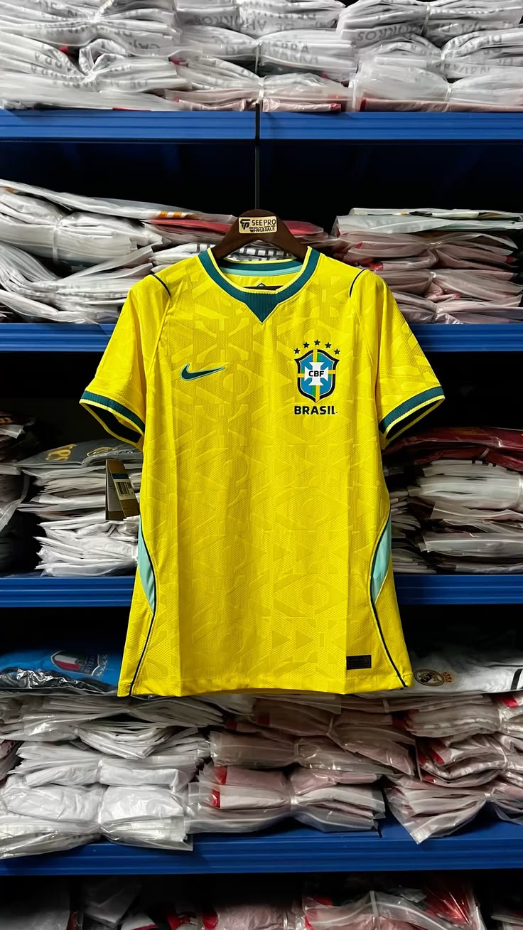 World Cup Brazil Home Jersey (Player Version) – Yellow & Green, World Cup Fan Kit Designed to capture the spirit of "O Jogo Bonito" (The Beautiful Game)