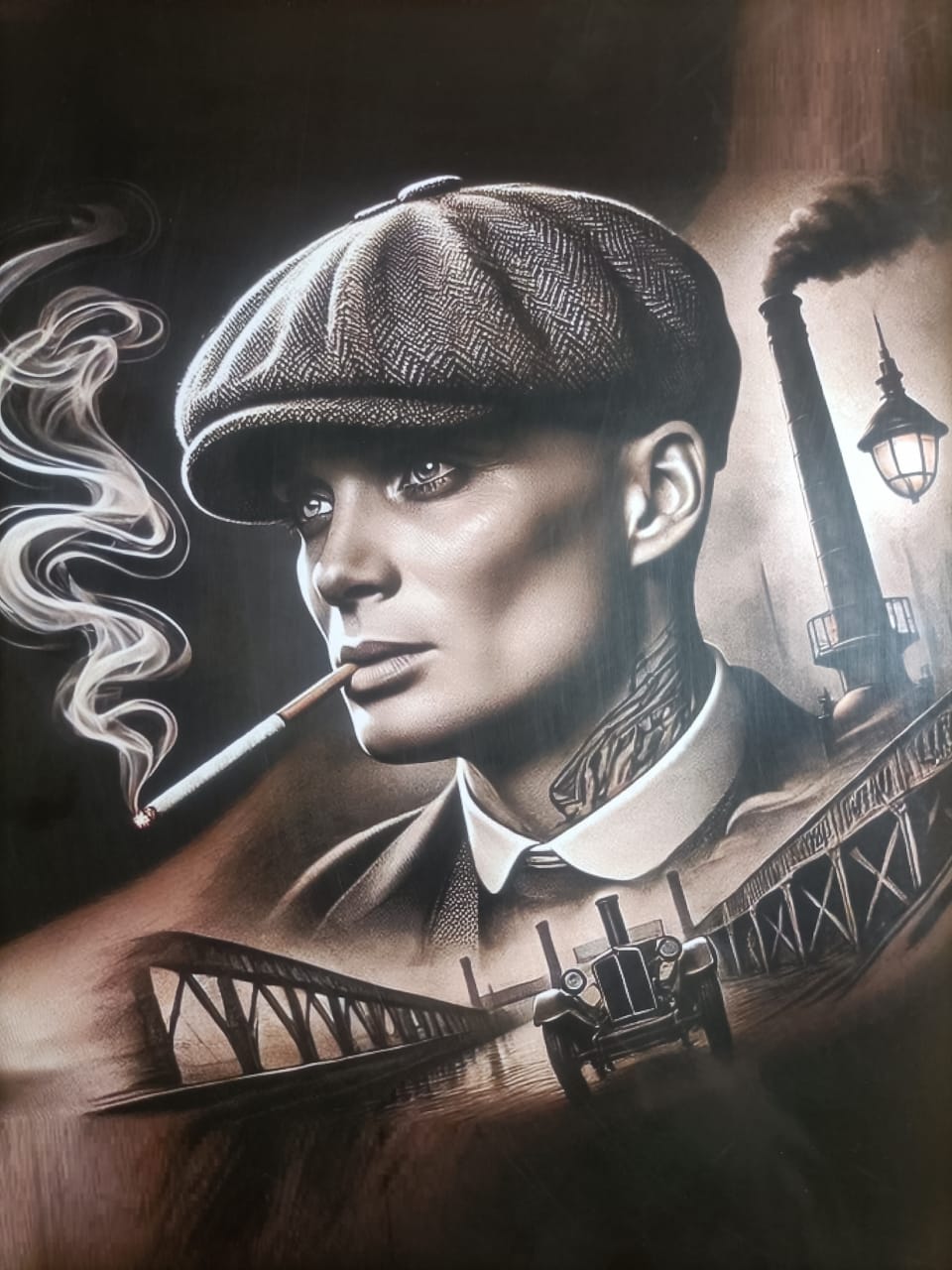 Peaky Blinders Tommy Shelby Framed Canvas Wall Art Portrait