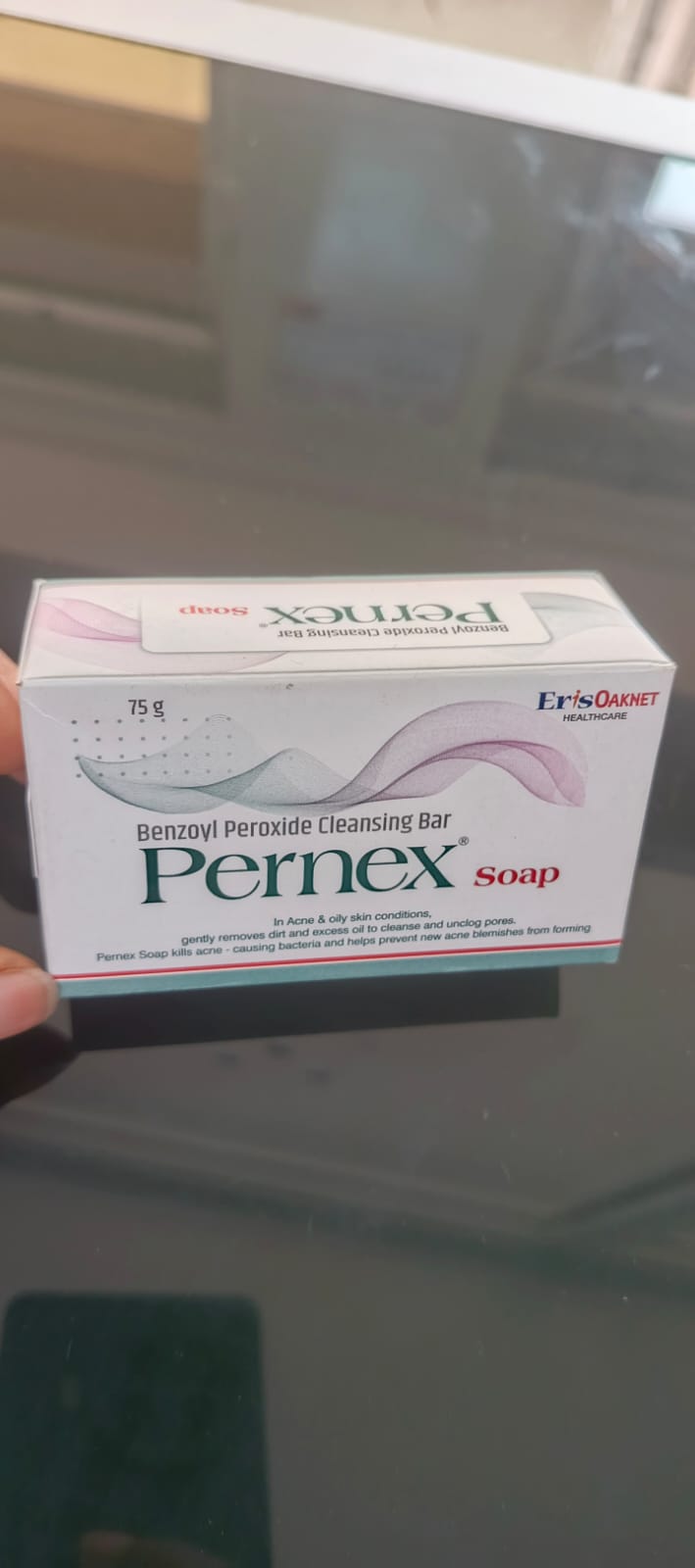 PERNEX AC SOAP benzoyl peroxide cleansing bar 75mg, used in acne and oily skin conditions, removes acne, kills bacteria and removes dirt, unclog pores.