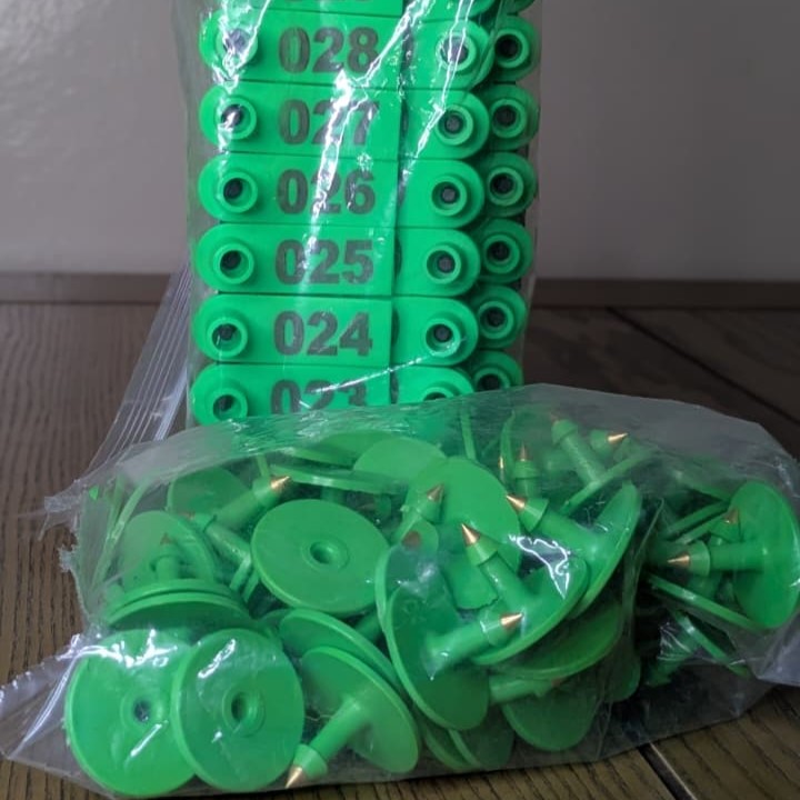Quality Numbered Ear Tags. Sheep/Goat/rabbit Numbered Self-Applicable Folding Slim Ear Tags for Livestock (Pack of 100) Serialized