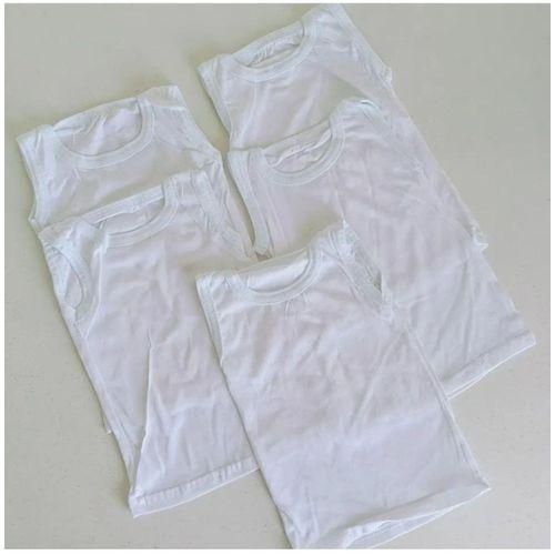 6 PCS Baby White Cotton Vest Set Soft Breathable Sleeveless Singlets for Newborns & Infants (0–24 Months)