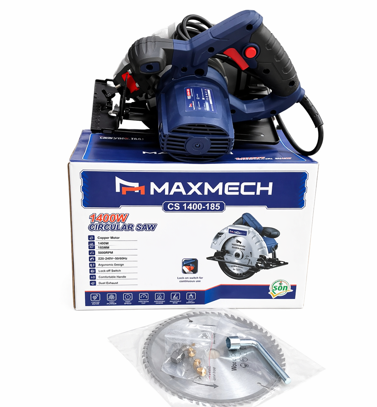 1400W Circular Saw CS 1400-185 – 185mm Electric Wood Cutting Machine with Copper Motor & Adjustable Depth