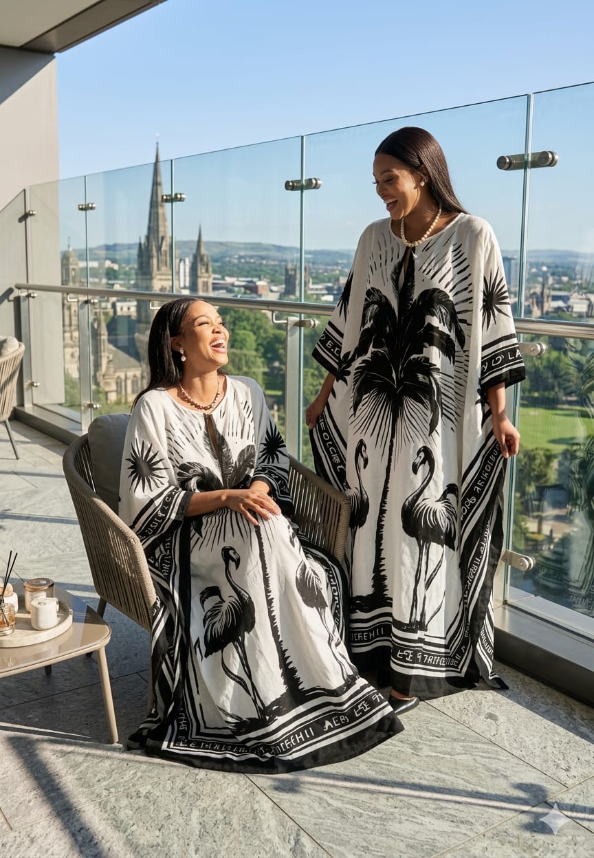 Women's Royal Flow Luxe Free Size Kaftan Dress a statement piece designed for comfort, confidence, and timeless style. Crafted in a rich royal blue hue, this flowing maxi kaftan drapes beautifully