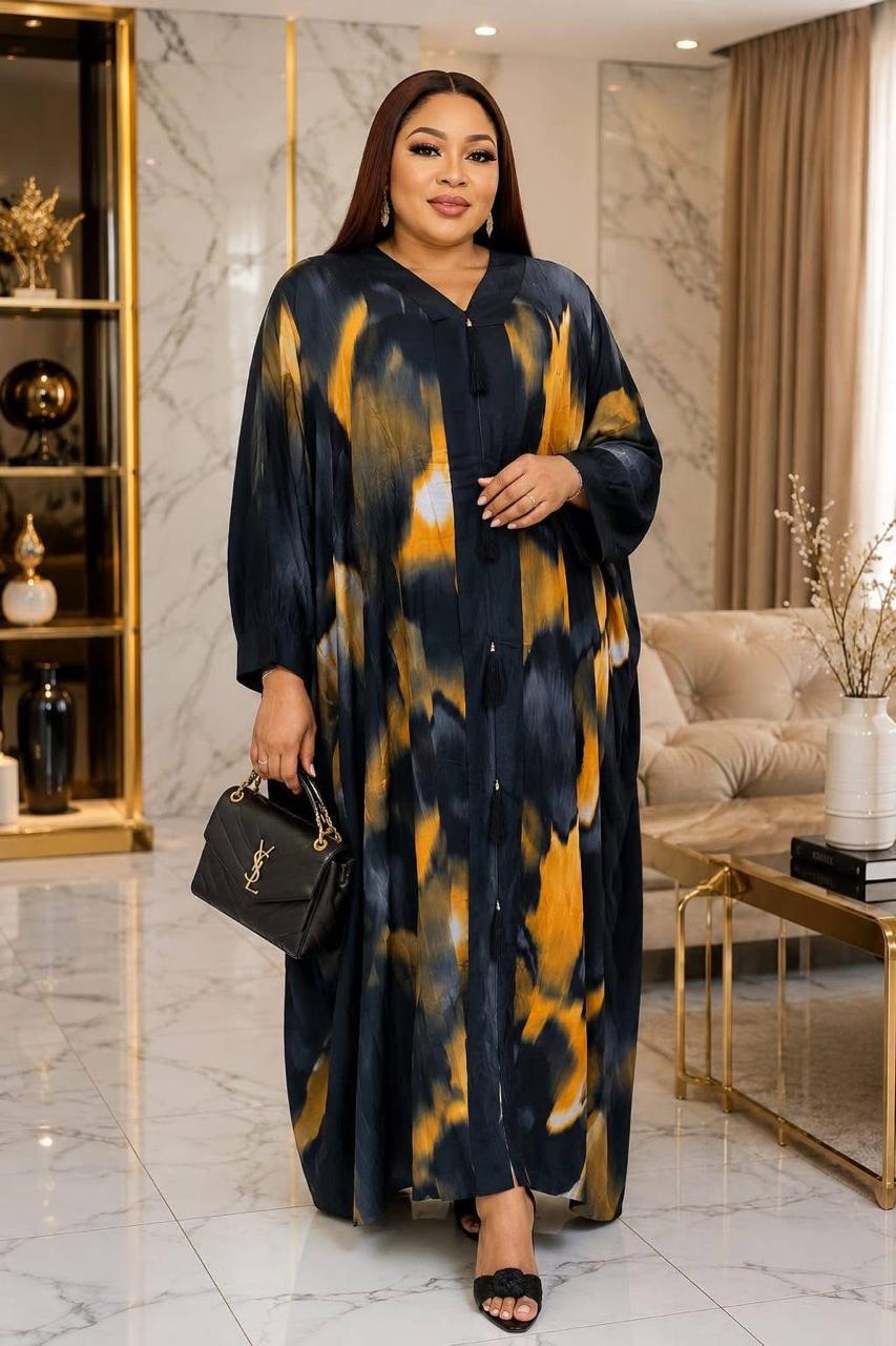 Women's Royal Flow Luxe Free Size Kaftan Dress a statement piece designed for comfort,confidenceand timeless style.Crafted in richcolor, this flowing maxi kaftan drapes beautifully and comes withscarf