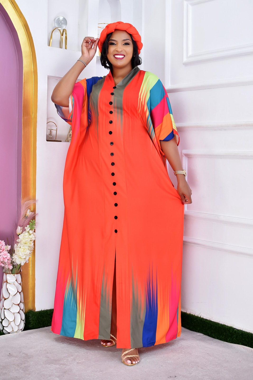 Women's Royal Flow Luxe Free Size Kaftan Dress a statement piece designed for comfort, confidence, and timeless style. Crafted in a rich royal blue hue, this flowing maxi kaftan drapes beautifully