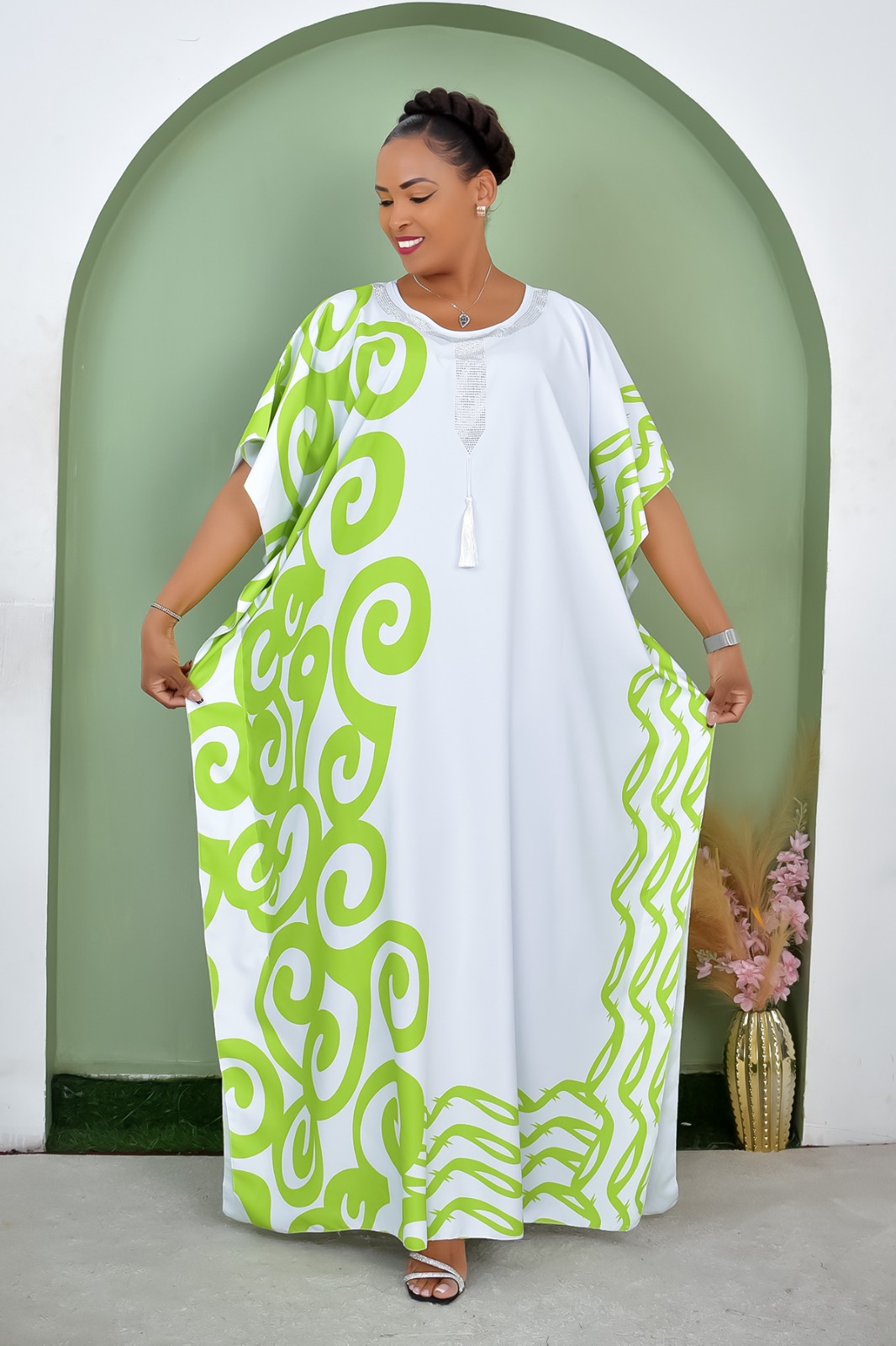 Women's Royal Flow Luxe Free Size Kaftan Dress a statement piece designed for comfort, confidence, and timeless style. Crafted in a rich royal blue hue, this flowing maxi kaftan drapes beautifully