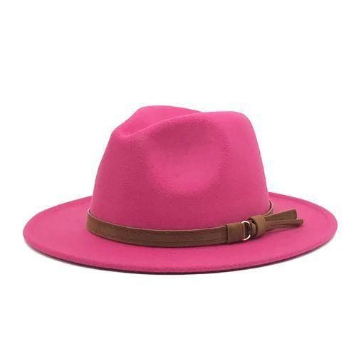 Classic Brown Wide-Brim Cowboy Hat – Premium Felt Western Hat with Adjustable Band, Stylish Durable Fedora-Style Cowgirl/Cowboy Hat for Outdoor, Travel & Fashion Wear
