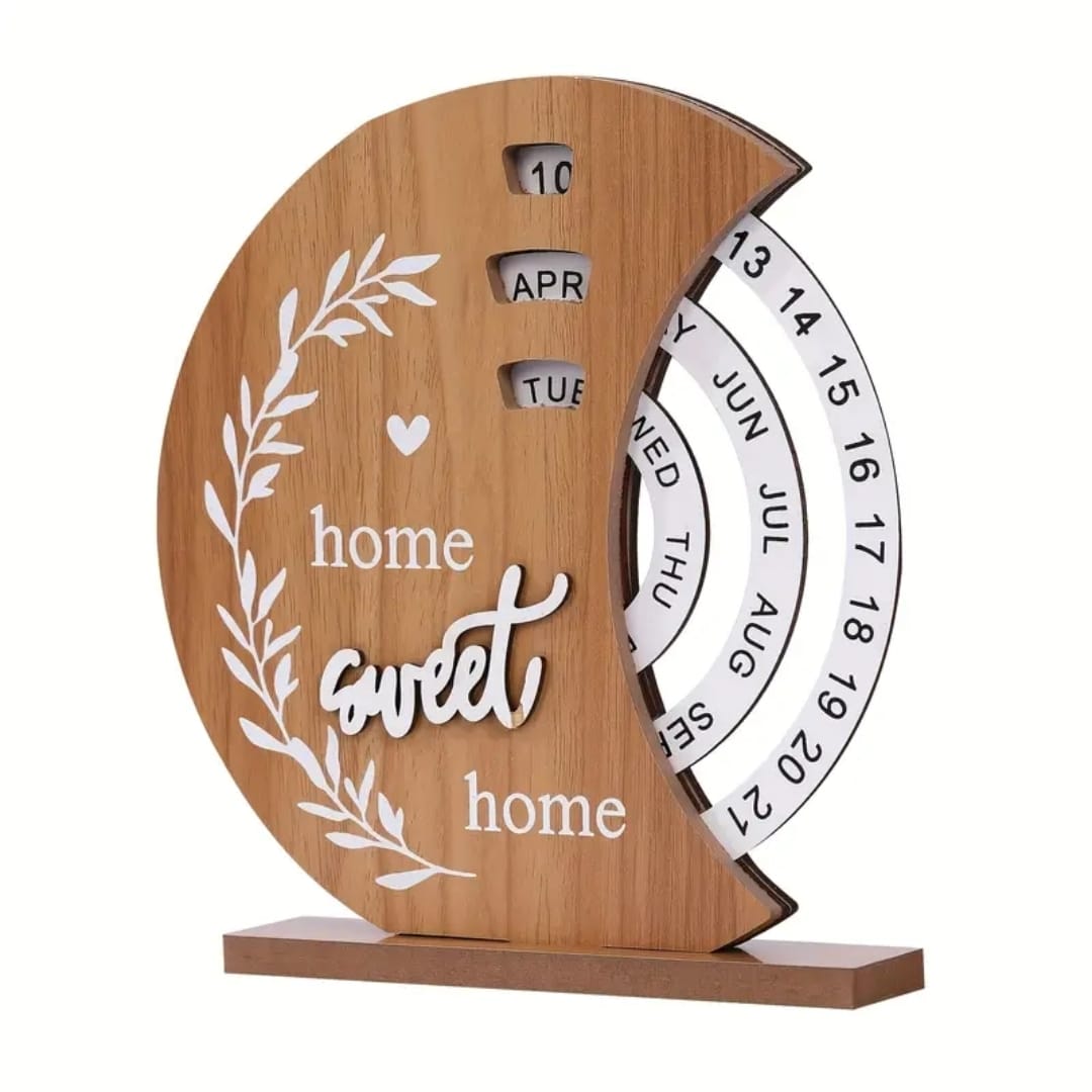 Perpetual wooden block calendar