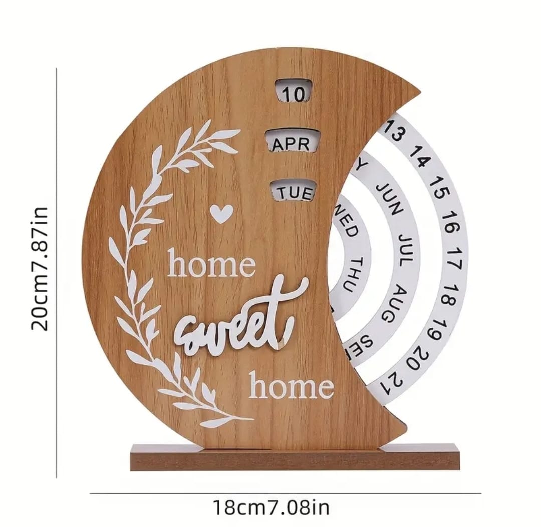 Perpetual wooden block calendar