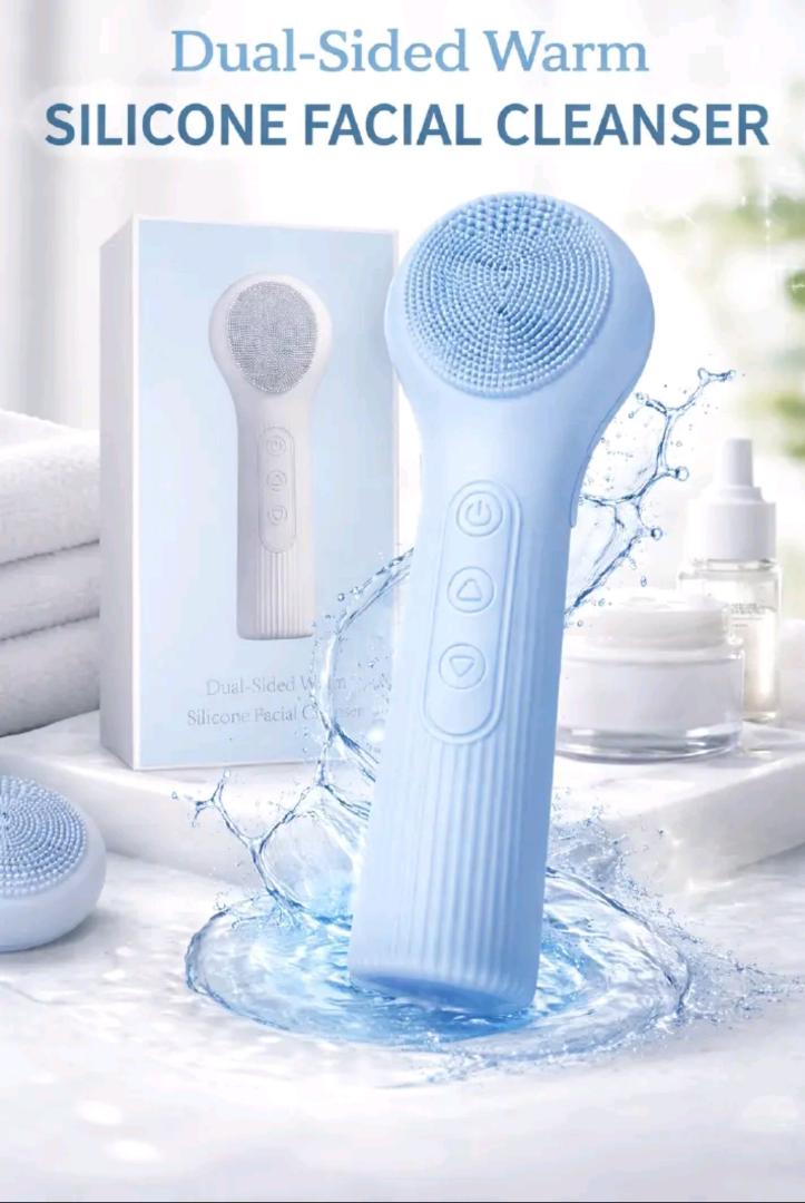 [BEST] 3-in-1 Electric Facial Cleansing Brush 🌟 Deep Pore Silicone Scrubber & Massager. RECHARGEABLE.