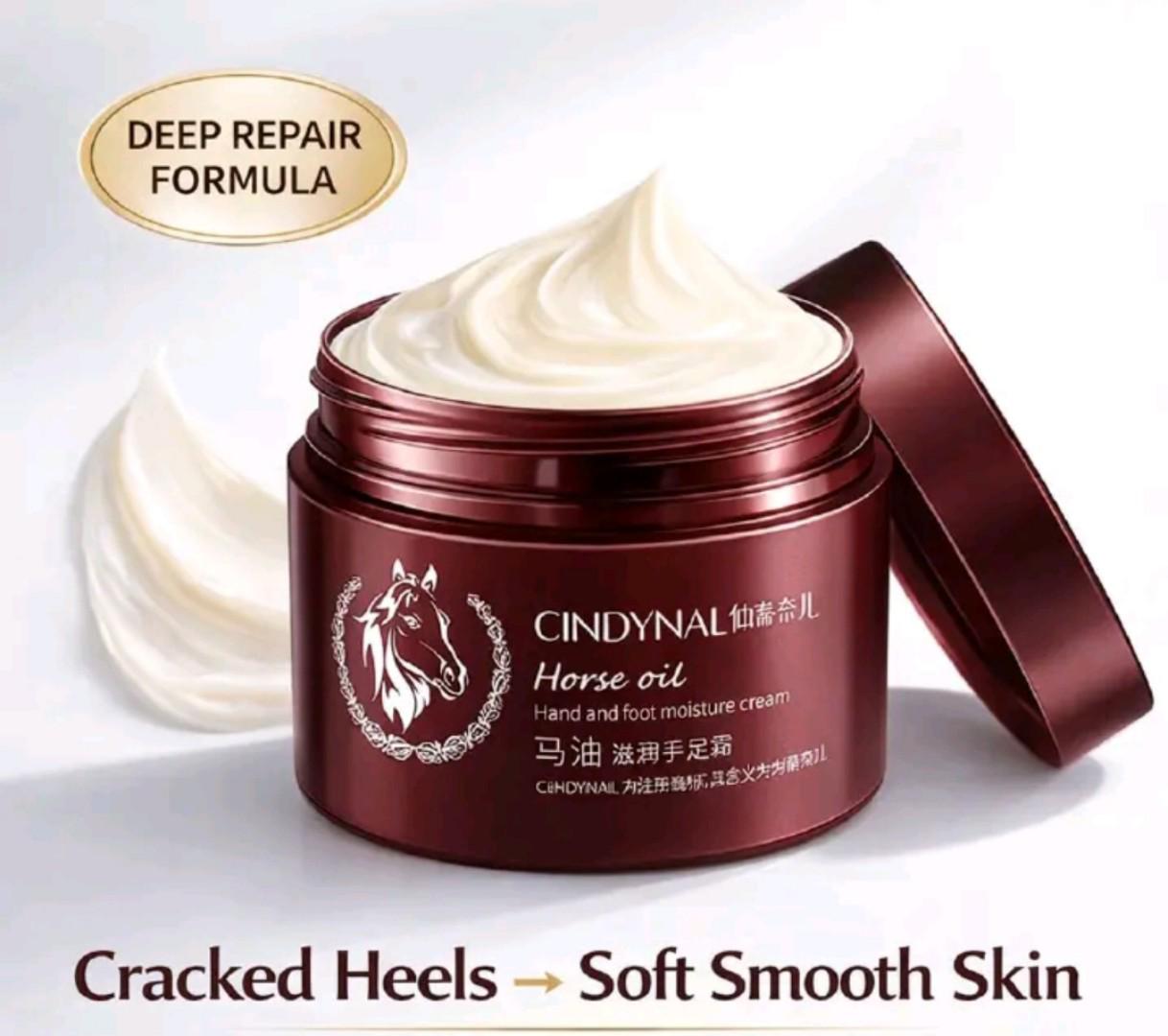 ​[ORIGINAL] Cindynal Horse Oil Cracked Heel Repair Cream (100g) – Deep Moisture with Urea & Shea Butter for Soft, Smooth Feet.