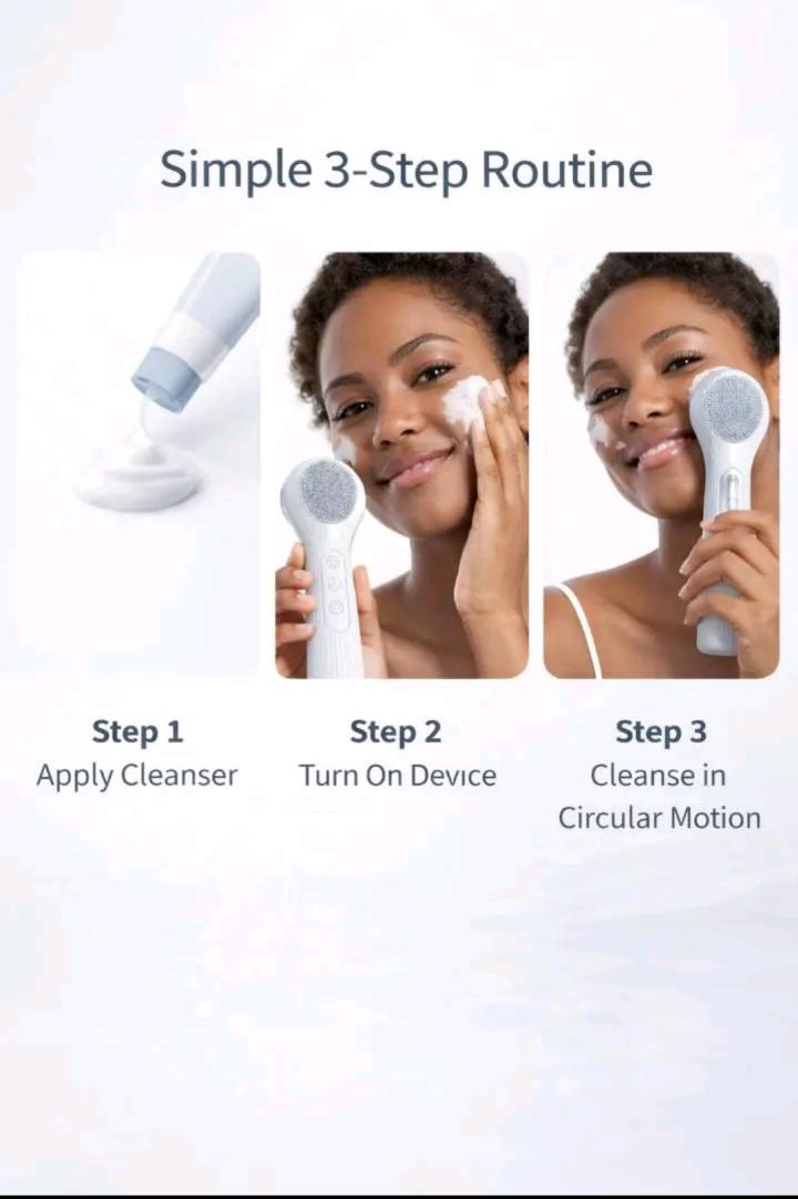[BEST] 3-in-1 Electric Facial Cleansing Brush 🌟 Deep Pore Silicone Scrubber & Massager. RECHARGEABLE.