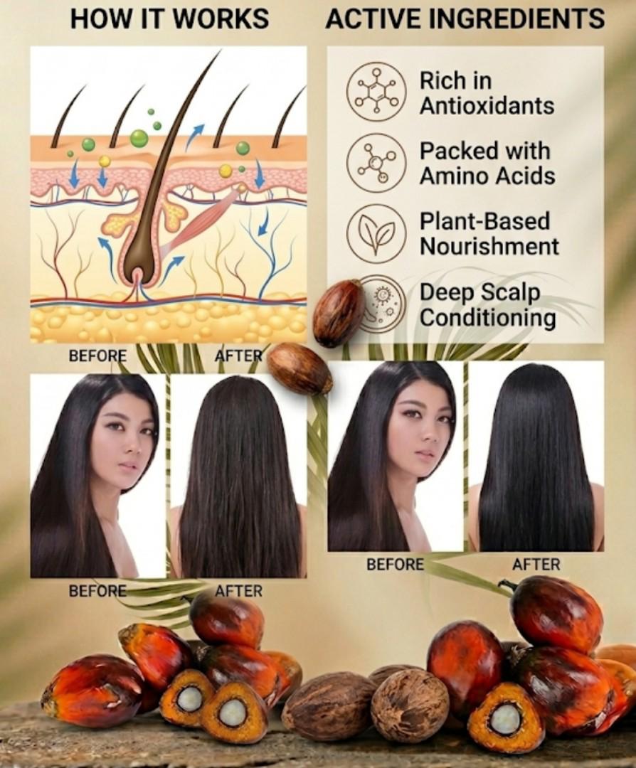 [100% ORIGINAL] Pure Raw Batana Oil for Fast Hair Growth & Anti-Hair Loss (120ml) – For men and women. Local dispatch