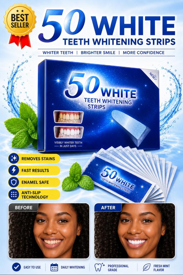 [UPGRADED] 5D Teeth Whitening Strips – Professional Enamel-Safe Kit for a Brighter, Stain-Free Smile- Dentist Recommended(50 Strips)
