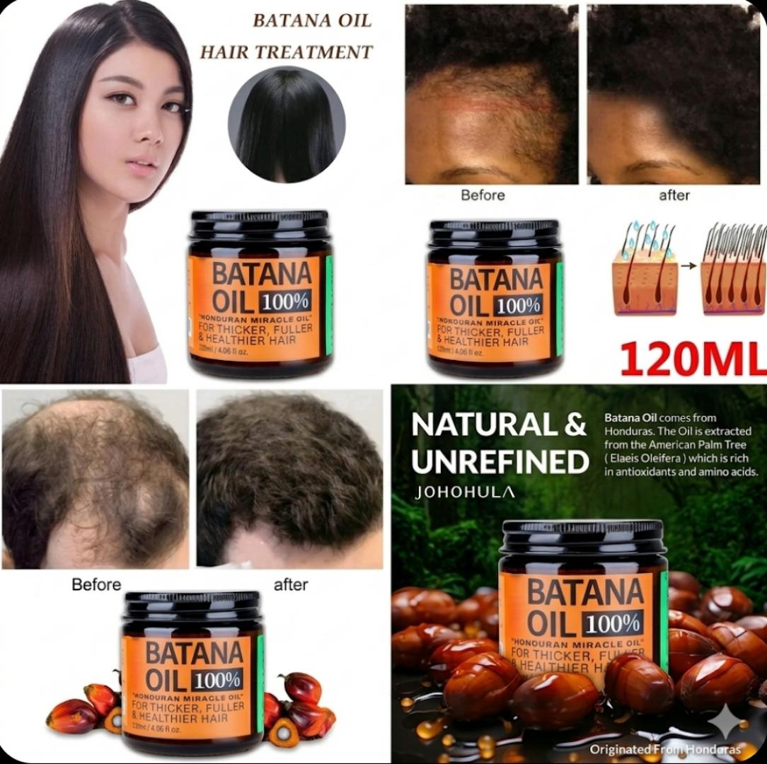 [100% ORIGINAL] Pure Raw Batana Oil for Fast Hair Growth & Anti-Hair Loss (120ml) – For men and women. Local dispatch