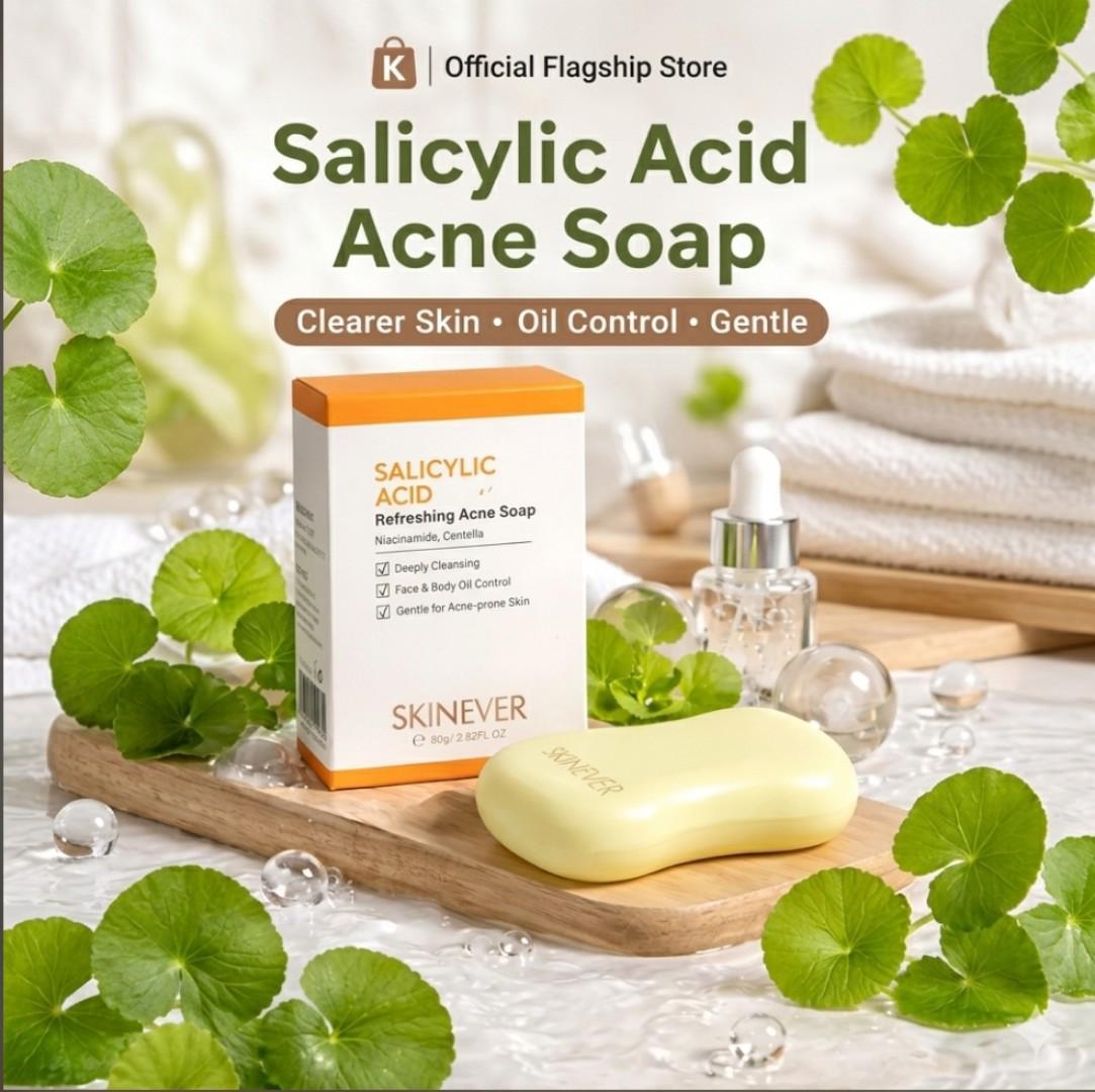 [RECOMMENDED] Salicylic Acid Acne Soap Bar – Deep Cleansing Oil Control Face & Body Soap for Acne-Prone Skin with Niacinamide & Centella.