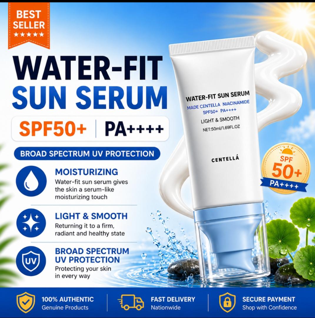 Centella Water-Fit Sun Serum SPF50+ PA++++ Sunscreen -Lightweight UV Protection